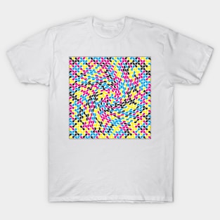 CMYK Twisted Metaballs Pattern (White) T-Shirt